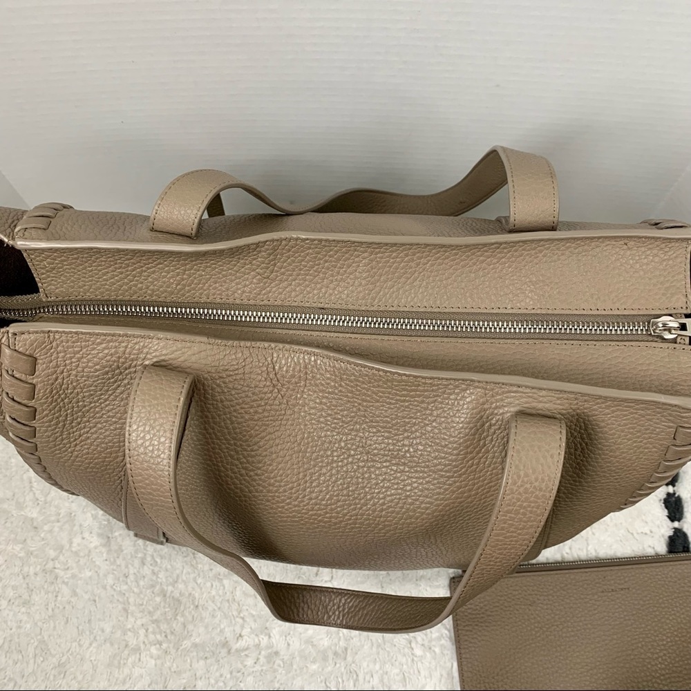 AllSaints Ray East West Pebbled Leather Tote Bag and Leather Pouch - Picture 5 of 10